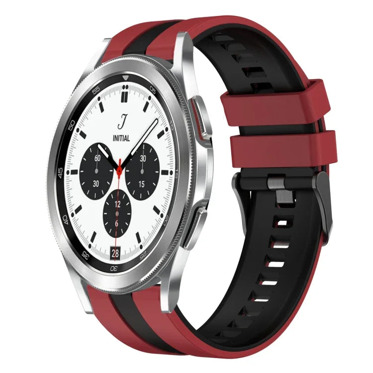 20mm Two Color Sports Silicone Watch Band, For Samsung  Galaxy Watch 4 Classic 42mm, For Samsung Galaxy Watch Active 2 44mm, For Samsung Galaxy Watch Active 2 40mm
