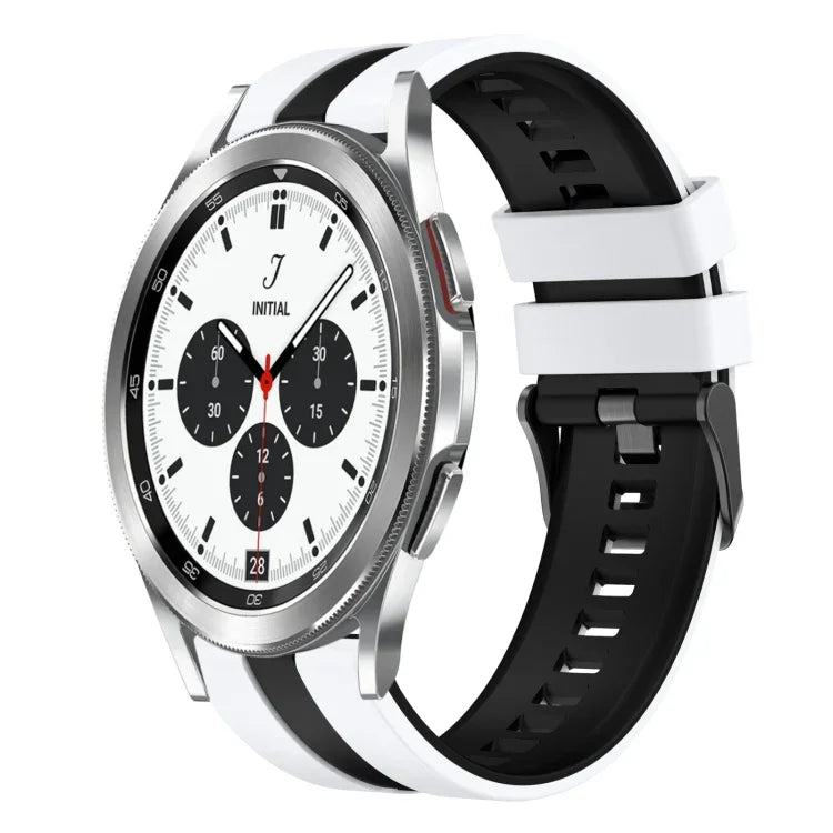 20mm Two Color Sports Silicone Watch Band, For Samsung  Galaxy Watch 4 Classic 42mm, For Samsung Galaxy Watch Active 2 44mm, For Samsung Galaxy Watch Active 2 40mm