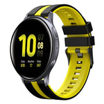 20mm Two Color Sports Silicone Watch Band, For Samsung  Galaxy Watch 4 Classic 42mm, For Samsung Galaxy Watch Active 2 44mm, For Samsung Galaxy Watch Active 2 40mm