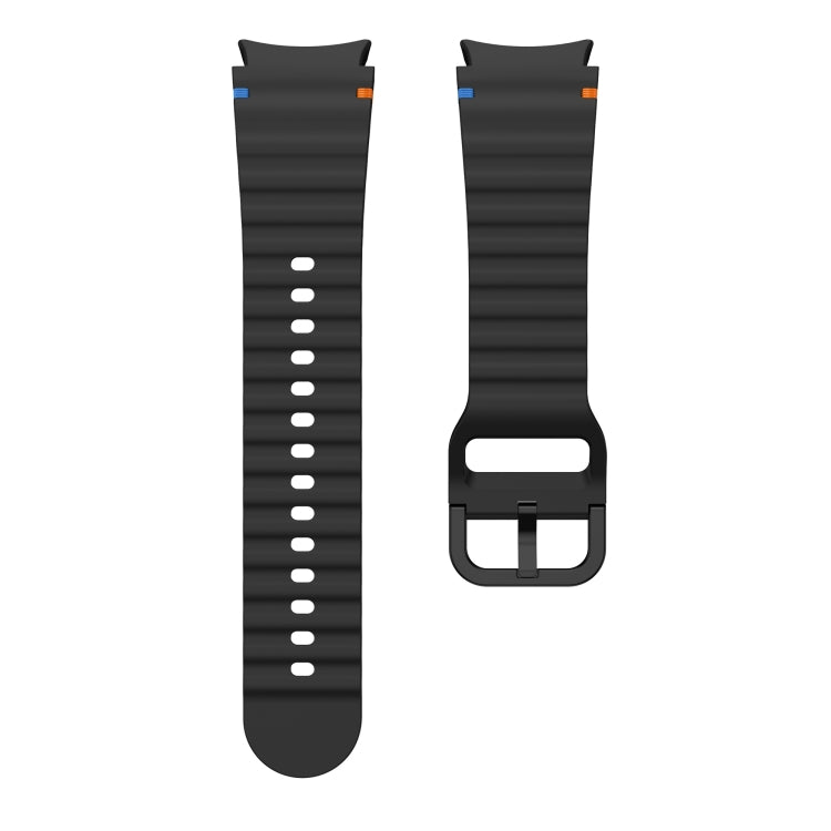 Wave Pattern Stitched Silicone Watch Band, For Samsung Galaxy Watch 7 40 / 44mm, For Samsung Galaxy Watch 6 Classic, For Samsung Galaxy Watch 6 40 / 44mm, For Samsung Galaxy Watch 5 40 / 44mm