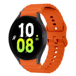 Wave Pattern Stitched Silicone Watch Band, For Samsung Galaxy Watch 7 40 / 44mm, For Samsung Galaxy Watch 6 Classic, For Samsung Galaxy Watch 6 40 / 44mm, For Samsung Galaxy Watch 5 40 / 44mm