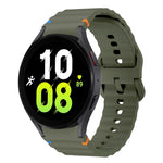 Wave Pattern Stitched Silicone Watch Band, For Samsung Galaxy Watch 7 40 / 44mm, For Samsung Galaxy Watch 6 Classic, For Samsung Galaxy Watch 6 40 / 44mm, For Samsung Galaxy Watch 5 40 / 44mm