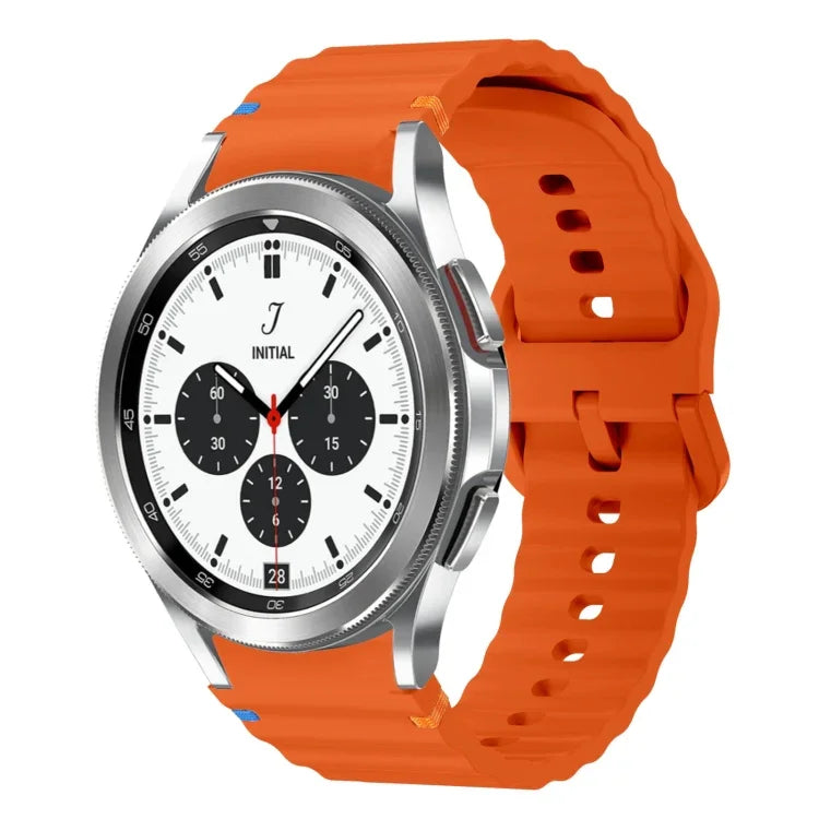 Wave Pattern Stitched Silicone Watch Band, For Samsung Galaxy Watch 5 Pro, For Samsung Galaxy Watch 4 40 / 44mm, For Samsung Galaxy Watch 4 Classic 42 / 46mm, For Samsung Galaxy Watch3 41mm