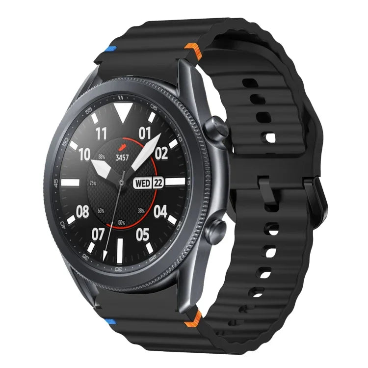 Wave Pattern Stitched Silicone Watch Band, For Samsung Galaxy Watch 5 Pro, For Samsung Galaxy Watch 4 40 / 44mm, For Samsung Galaxy Watch 4 Classic 42 / 46mm, For Samsung Galaxy Watch3 41mm