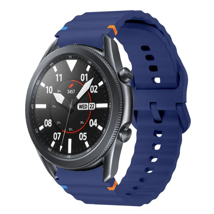 Wave Pattern Stitched Silicone Watch Band, For Samsung Galaxy Watch 5 Pro, For Samsung Galaxy Watch 4 40 / 44mm, For Samsung Galaxy Watch 4 Classic 42 / 46mm, For Samsung Galaxy Watch3 41mm