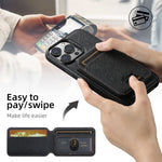 Suteni H18 Cross Grain MagSafe Wallet Leather Phone Case, For iPhone 14, For iPhone 14 Pro, For iPhone 14 Pro Max, For iPhone 13 Pro Max, For iPhone 13 Pro, For iPhone 13, For iPhone 12, For iPhone 12 Pro Max, For iPhone 12 Pro