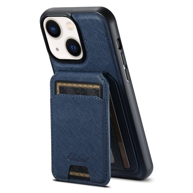 Suteni H18 Cross Grain MagSafe Wallet Leather Phone Case, For iPhone 14, For iPhone 14 Pro, For iPhone 14 Pro Max, For iPhone 13 Pro Max, For iPhone 13 Pro, For iPhone 13, For iPhone 12, For iPhone 12 Pro Max, For iPhone 12 Pro
