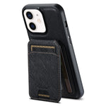 Suteni H18 Cross Grain MagSafe Wallet Leather Phone Case, For iPhone 14, For iPhone 14 Pro, For iPhone 14 Pro Max, For iPhone 13 Pro Max, For iPhone 13 Pro, For iPhone 13, For iPhone 12, For iPhone 12 Pro Max, For iPhone 12 Pro
