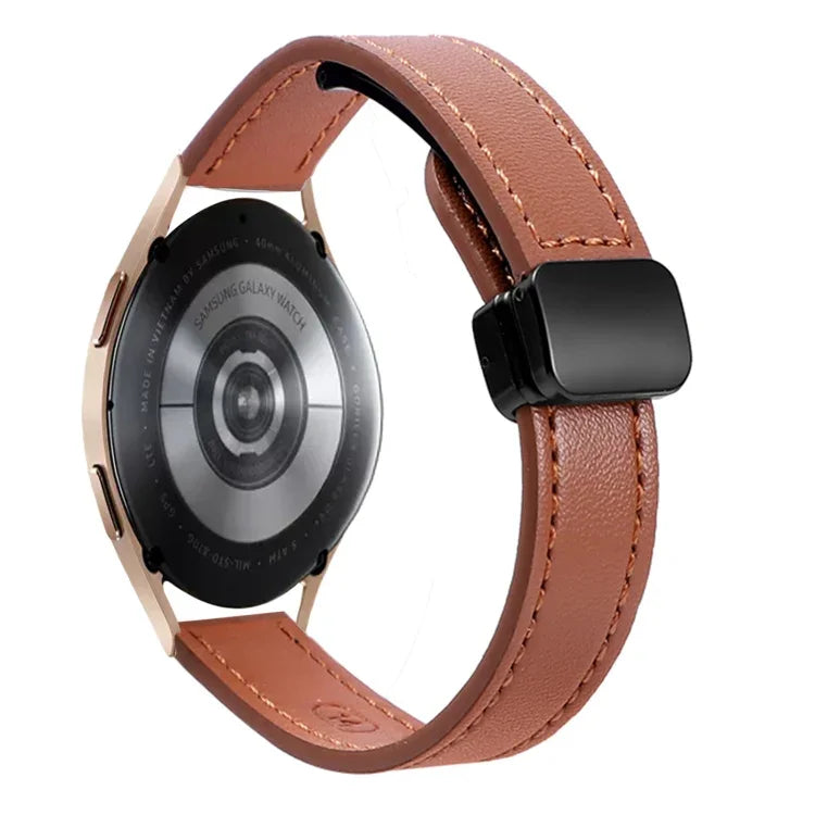 Slim Magnetic Buckle 20mm Microfiber Leather Watch Band, For Samsung Galaxy Watch 4  40 / 44mm, For Samsung Galaxy Watch 4 Classic 42 / 46mm