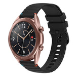 Wavy Dotted Stitched 20mm Silicone Watch Band, For Samsung Galaxy Gear Sport, For Samsung Galaxy Watch Active 2, For Samsung Galaxy Watch3 41mm, For Samsung Galaxy Watch Active