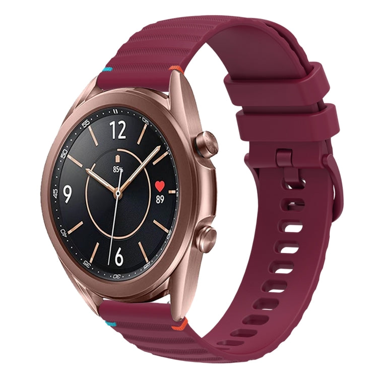 Wavy Dotted Stitched 20mm Silicone Watch Band, For Samsung Galaxy Gear Sport, For Samsung Galaxy Watch Active 2, For Samsung Galaxy Watch3 41mm, For Samsung Galaxy Watch Active