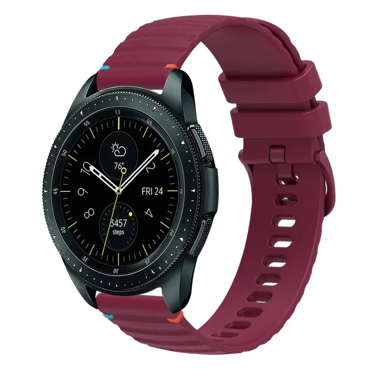 Wavy Dotted Stitched 20mm Silicone Watch Band, For Samsung Galaxy Watch 42mm, For Samsung Gear S2 Classic