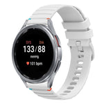 Wavy Dotted Stitched 20mm Silicone Watch Band, For Samsung Galaxy Watch FE 40mm, For Samsung Galaxy Watch 7 40 / 44mm, For Samsung Galaxy Watch 6  Cassic 43 / 47mm, For Samsung Galaxy Watch 6 40 / 44mm