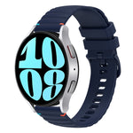 Wavy Dotted Stitched 20mm Silicone Watch Band, For Samsung Galaxy Watch FE 40mm, For Samsung Galaxy Watch 7 40 / 44mm, For Samsung Galaxy Watch 6  Cassic 43 / 47mm, For Samsung Galaxy Watch 6 40 / 44mm