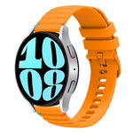 Wavy Dotted Stitched 20mm Silicone Watch Band, For Samsung Galaxy Watch FE 40mm, For Samsung Galaxy Watch 7 40 / 44mm, For Samsung Galaxy Watch 6  Cassic 43 / 47mm, For Samsung Galaxy Watch 6 40 / 44mm