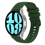 Wavy Dotted Stitched 20mm Silicone Watch Band, For Samsung Galaxy Watch FE 40mm, For Samsung Galaxy Watch 7 40 / 44mm, For Samsung Galaxy Watch 6  Cassic 43 / 47mm, For Samsung Galaxy Watch 6 40 / 44mm