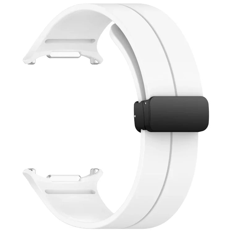For Samsung Galaxy Watch Ultra 47mm Groove Style Folding Magnetic Buckle Silicone Watch Band