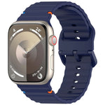 Wavy Grain Stitched Silicone Watch Band, For Apple Watch Series 6 40mm, For Apple Watch Series 6 44mm, For Apple Watch Series 5 44mm, For Apple Watch Series 5 40mm
