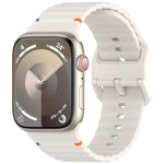 Wavy Grain Stitched Silicone Watch Band, For Apple Watch Series 6 40mm, For Apple Watch Series 6 44mm, For Apple Watch Series 5 44mm, For Apple Watch Series 5 40mm