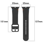 Wavy Grain Stitched Silicone Watch Band, For Apple Watch SE 2023 44mm, For Apple Watch SE 2023 40mm, For Apple Watch Ultra 2 49mm, For Apple Watch Series 9 45mm
