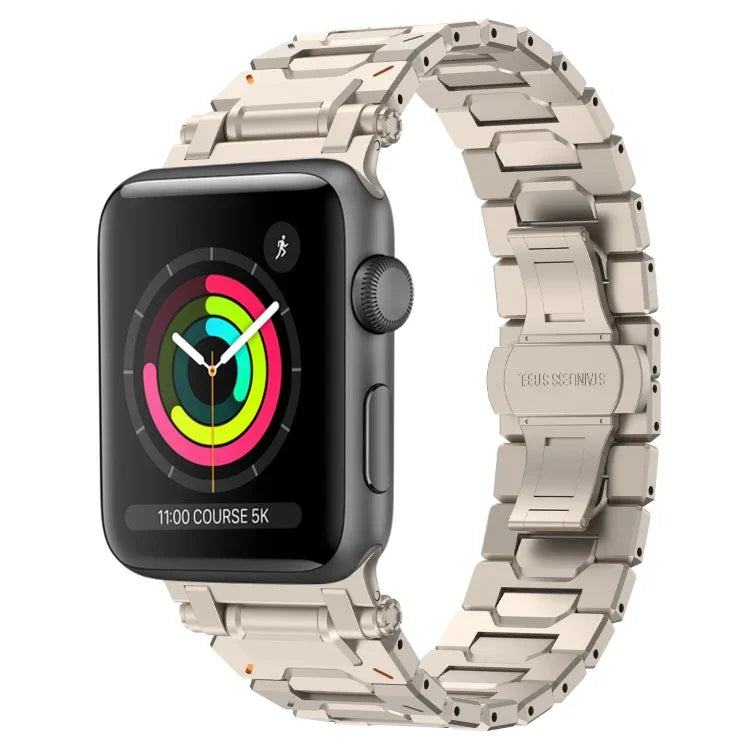 Pathfinder Stainless Steel Metal Watch Band, For Apple Watch Series 10 46mm, For Apple Watch SE 2023 44mm, For Apple Watch Ultra 2 49mm, For Apple Watch Series 9 45mm, For Apple Watch Ultra 49mm, For Apple Watch Series 8 45mm, For Apple Watch SE 2022 4...