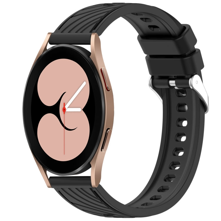 Stripe Texture Silicone 20mm Watch Band, For Samsung Galaxy Watch 4 44mm, For Samsung Galaxy Watch 4 40mm, For Samsung  Galaxy Watch 4 Classic 46mm, For Samsung  Galaxy Watch 4 Classic 42mm