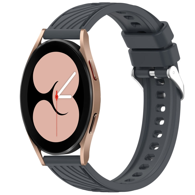 Stripe Texture Silicone 20mm Watch Band, For Samsung Galaxy Watch 4 44mm, For Samsung Galaxy Watch 4 40mm, For Samsung  Galaxy Watch 4 Classic 46mm, For Samsung  Galaxy Watch 4 Classic 42mm