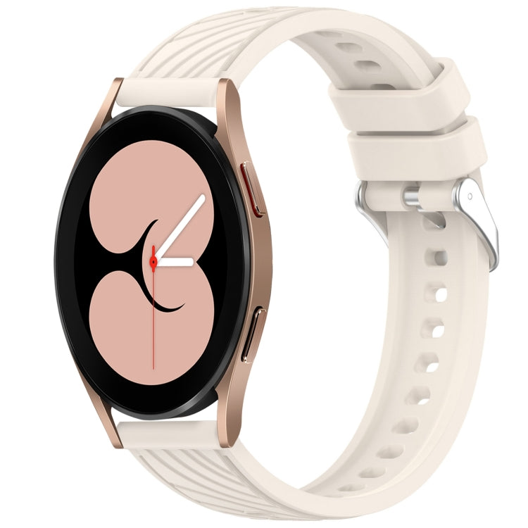 Stripe Texture Silicone 20mm Watch Band, For Samsung Galaxy Watch 4 44mm, For Samsung Galaxy Watch 4 40mm, For Samsung  Galaxy Watch 4 Classic 46mm, For Samsung  Galaxy Watch 4 Classic 42mm