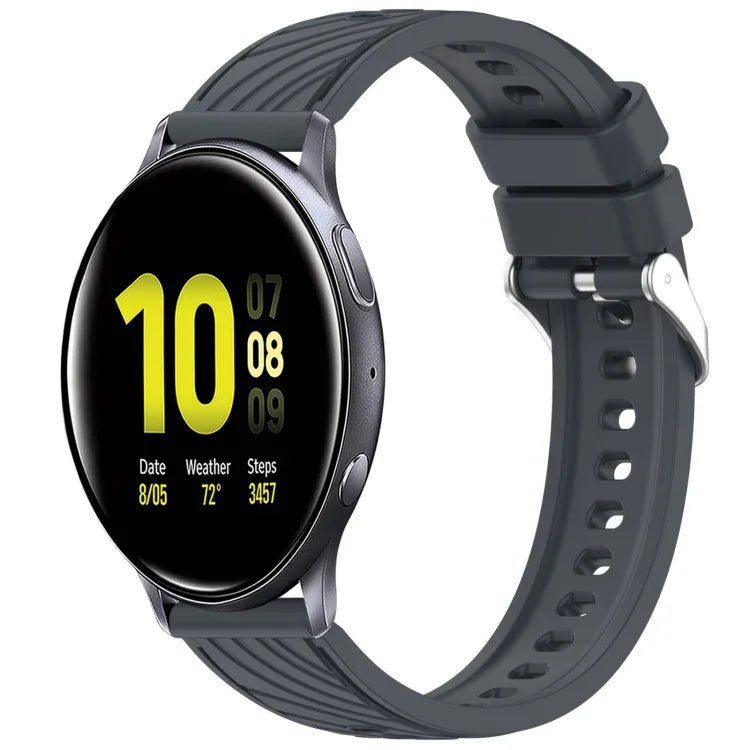 Stripe Texture Silicone 20mm Watch Band, For Samsung Galaxy Watch Active2 44mm, For Samsung Galaxy Watch Active2 40mm