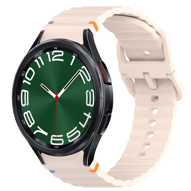 Wavy Grain Stitched Quick Release Silicone Watch Band, For Samsung Galaxy Watch 6 44mm, For Samsung Galaxy Watch 6 40mm, For Samsung Galaxy Watch 6 Classic 43mm, For Samsung Galaxy Watch 5 Pro Golf Edition