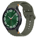 Wavy Grain Stitched Quick Release Silicone Watch Band, For Samsung Galaxy Watch 6 44mm, For Samsung Galaxy Watch 6 40mm, For Samsung Galaxy Watch 6 Classic 43mm, For Samsung Galaxy Watch 5 Pro Golf Edition