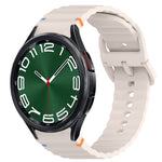 Wavy Grain Stitched Quick Release Silicone Watch Band, For Samsung Galaxy Watch 6 44mm, For Samsung Galaxy Watch 6 40mm, For Samsung Galaxy Watch 6 Classic 43mm, For Samsung Galaxy Watch 5 Pro Golf Edition