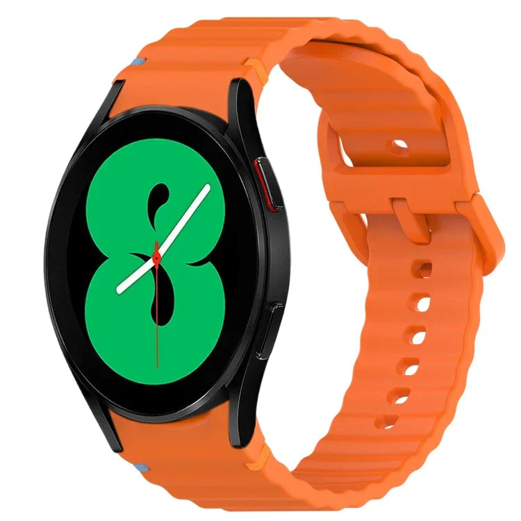 Wavy Grain Stitched Quick Release Silicone Watch Band, For Samsung Galaxy Watch 4 44mm, For Samsung Galaxy Watch 4 40mm, For Samsung  Galaxy Watch 4 Classic 46mm, For Samsung  Galaxy Watch 4 Classic 42mm