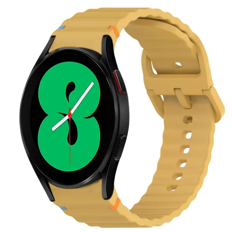 Wavy Grain Stitched Quick Release Silicone Watch Band, For Samsung Galaxy Watch 4 44mm, For Samsung Galaxy Watch 4 40mm, For Samsung  Galaxy Watch 4 Classic 46mm, For Samsung  Galaxy Watch 4 Classic 42mm