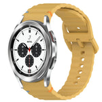 Wavy Grain Stitched Quick Release Silicone Watch Band, For Samsung Galaxy Watch 4 44mm, For Samsung Galaxy Watch 4 40mm, For Samsung  Galaxy Watch 4 Classic 46mm, For Samsung  Galaxy Watch 4 Classic 42mm
