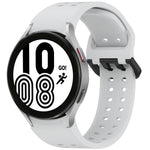 Diplopore Button Quick Release Silicone Watch Band, For Samsung Galaxy Watch 4 40 / 44mm, For Samsung Galaxy Watch 4 Classic 42 / 46mm