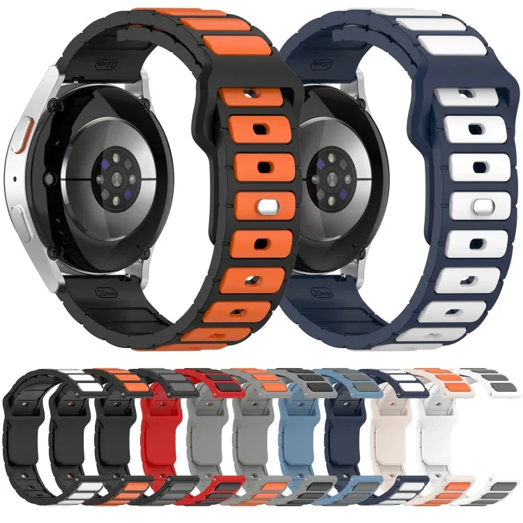 Two Color I-Shaped Silicone Watch Band, For Samsung Galaxy Watch 20mm, For Samsung Galaxy Watch 22mm