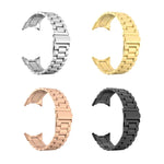 Three Beads Stainless Steel Folding Buckle Integrated Watch Band, For Google Pixel Watch 4 / Watch 3 45mm