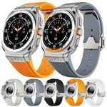 Titanium Connector Silver Buckle Silicone Watch Band, For Samsung Galaxy Watch Ultra 47mm / Ultra 2025