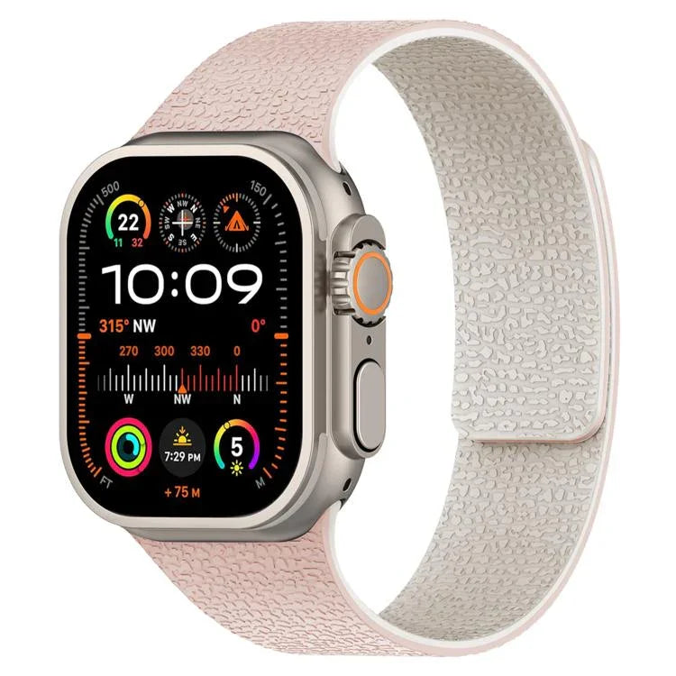 Litchi Texture Magnetic Silicone Watch Band, For Apple Watch 46mm / 49mm / 45mm / 44mm, For Apple Watch 42mm / 41mm / 40mm / 38mm