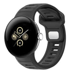 Two Color Reverse Buckle Silicone Watch Band, For Google Pixel Watch 4 / Watch 3 45mm