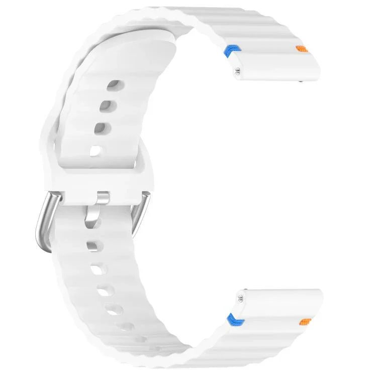 Wavy Grain Stitched 20mm Silicone Watch Band, For Samsung Galaxy Watch 7 40 / 44mm