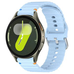 Wavy Grain Stitched 20mm Silicone Watch Band, For Samsung Galaxy Watch 7 40 / 44mm