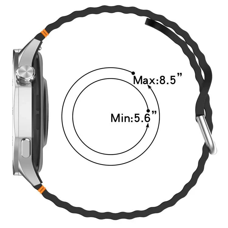 Wavy Grain Stitched 20mm Silicone Watch Band, For Samsung Galaxy Watch 7 40 / 44mm
