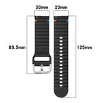 Wavy Grain Stitched 20mm Silicone Watch Band, For Samsung Galaxy Watch 7 40 / 44mm