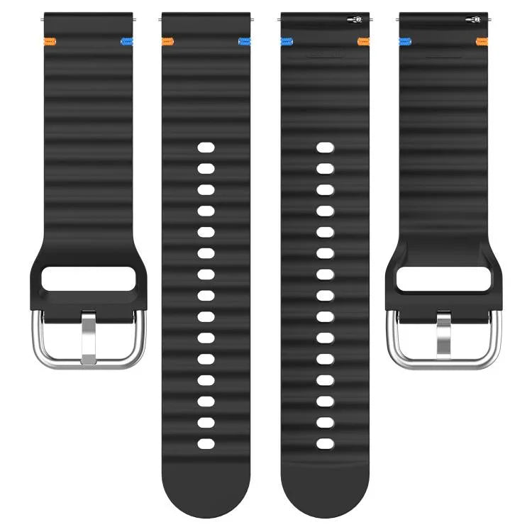 Wavy Grain Stitched 20mm Silicone Watch Band, For Samsung Galaxy Watch 7 40 / 44mm