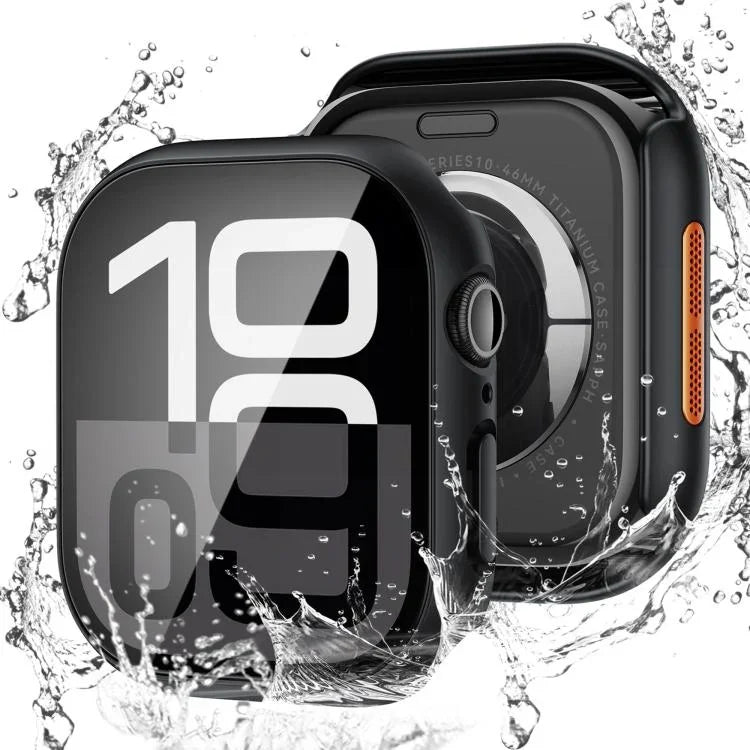 Tempered Film Integrated PC Watch Protective Case, For Apple Watch Series 6 / 5 / 4 & SE 44mm, For Apple Watch Series 6 / 5 / 4 & SE 40mm, For Apple Watch Series 11 / 10 46mm, For Apple Watch Series 11 / 10 42mm, For Apple Watch Series 9 / 8 / 7 45mm  ...