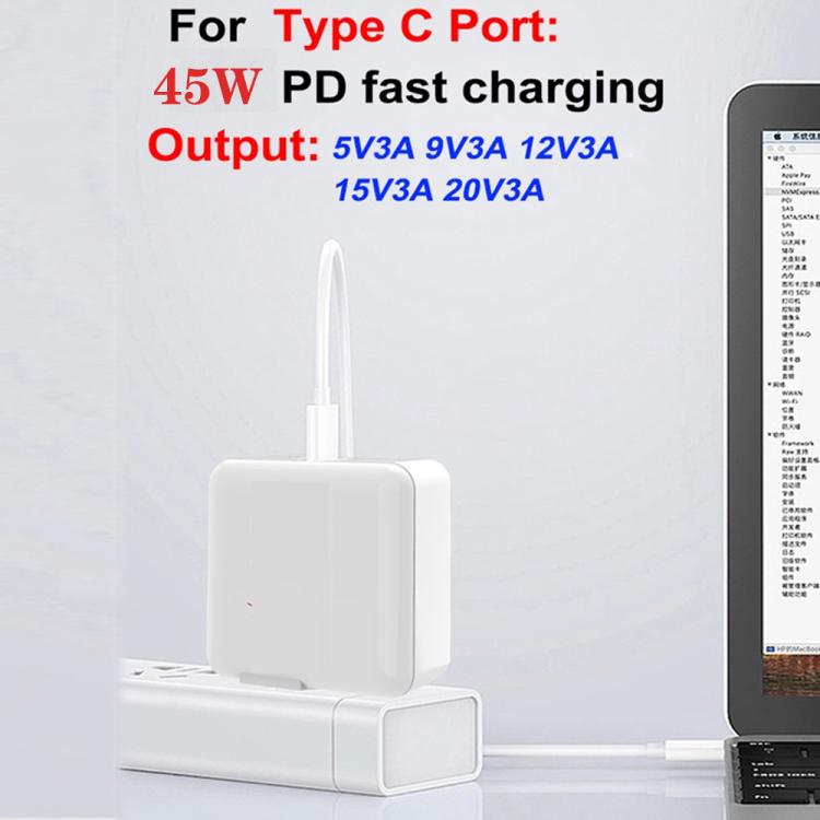 PD41 GaN PD 45W + USB Charger with Type-C to Type-C Data Cable, EU Plug, EU Plug