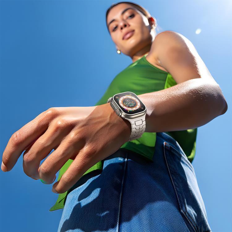 Steel Dragon Scale Magnetic Silicone Watch Band, For Apple Watch 46mm / 49mm / 45mm / 44mm