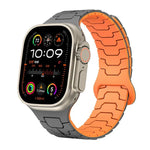 Steel Dragon Scale Magnetic Silicone Watch Band, For Apple Watch 46mm / 49mm / 45mm / 44mm